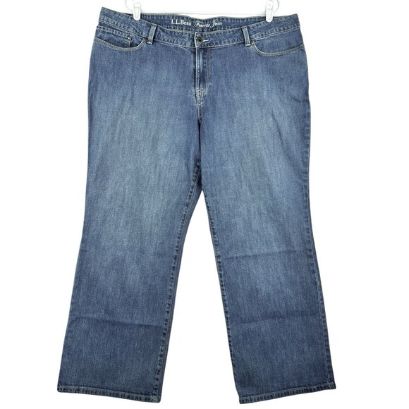 L.L. Bean Denim - L.L. Bean Women's Blue Denim Jeans Sz 18W Regular High Rise Stretch Straight Fit